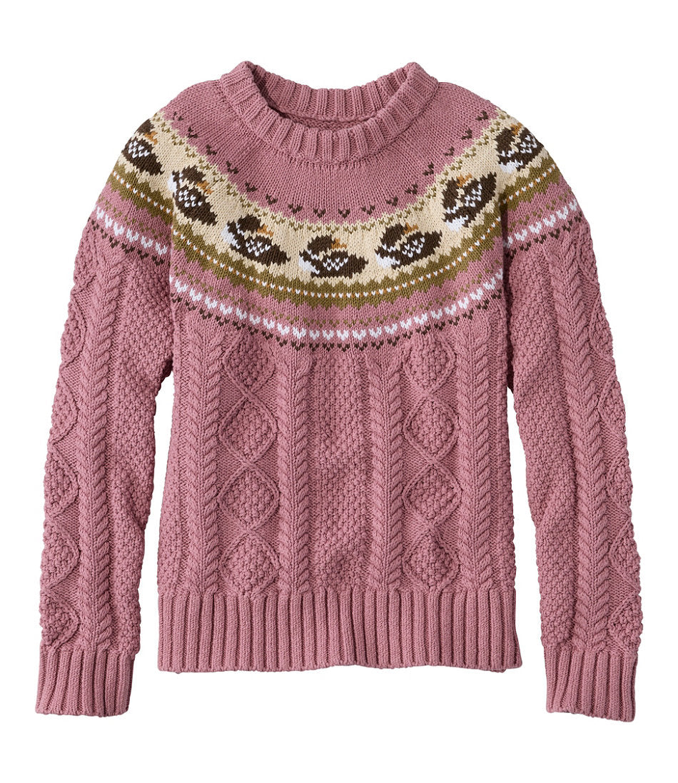 Women's Signature Cotton Fisherman Sweater, Crewneck Novelty | L.L.Bean on sale - US 1703