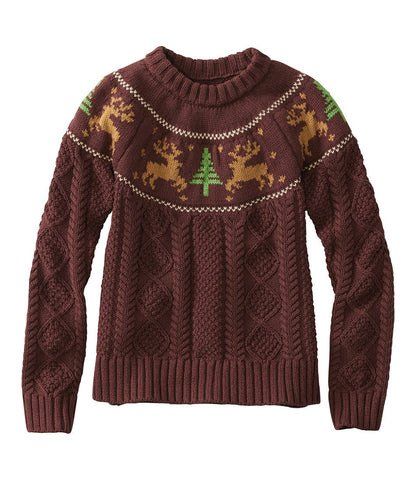 Women's Signature Cotton Fisherman Sweater, Crewneck Novelty | L.L.Bean on sale - US 1703