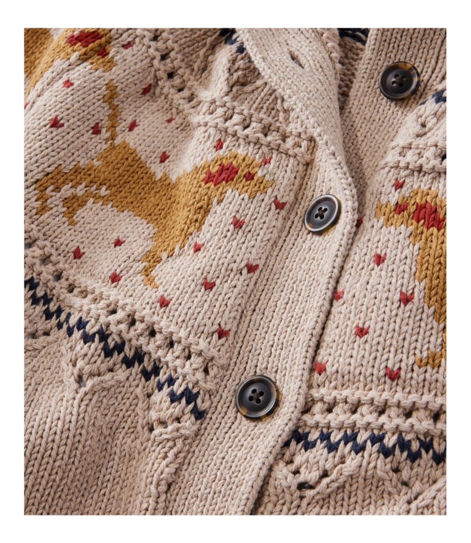 Women's Signature Cotton Fisherman Sweater, Short Cardigan Fair Isle | L.L.Bean online