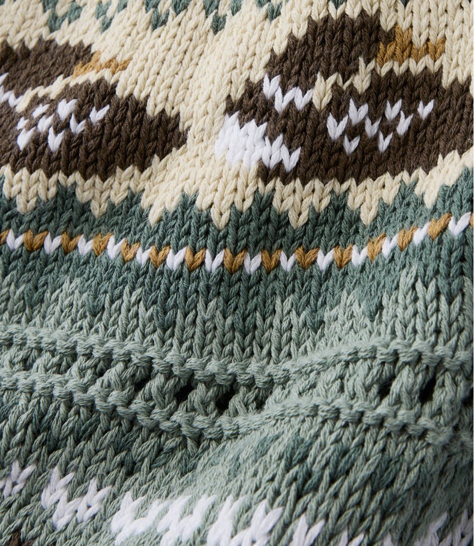 Women's Signature Cotton Fisherman Sweater, Short Cardigan Fair Isle | L.L.Bean online