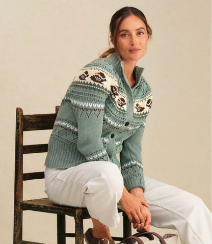Women's Signature Cotton Fisherman Sweater, Short Cardigan Fair Isle | L.L.Bean online