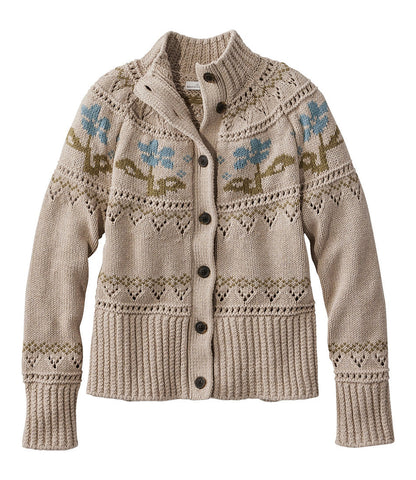 Women's Signature Cotton Fisherman Sweater, Short Cardigan Fair Isle | L.L.Bean online - US 7085