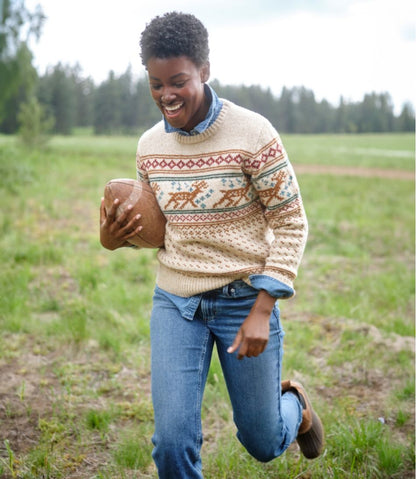 Women's Bean's Classic Ragg Wool Crewneck Intarsia Sweater | L.L.Bean for sale