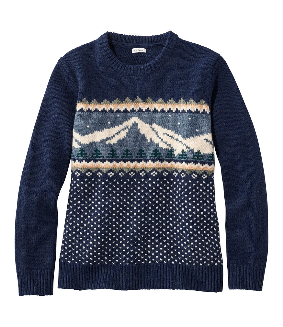 Women's Bean's Classic Ragg Wool Crewneck Intarsia Sweater | L.L.Bean for sale - US 1829