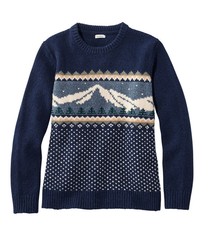 Women's Bean's Classic Ragg Wool Crewneck Intarsia Sweater | L.L.Bean for sale - US 1829