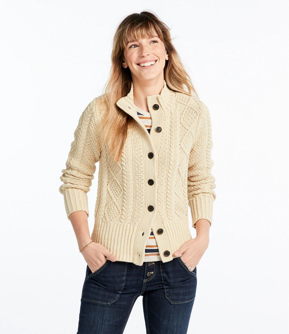 Women's Signature Cotton Fisherman Sweater, Short Cardigan | L.L.Bean sale