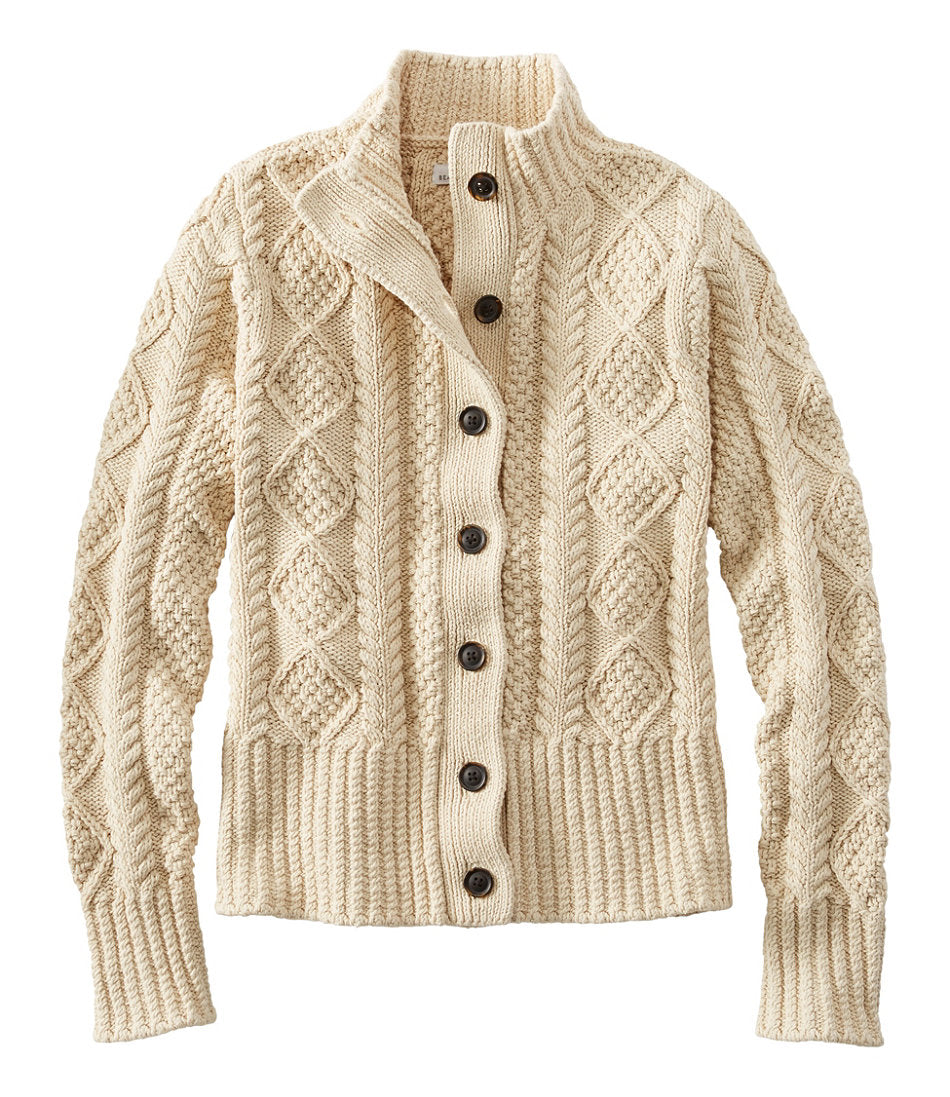 Women's Signature Cotton Fisherman Sweater, Short Cardigan | L.L.Bean sale - US 4540