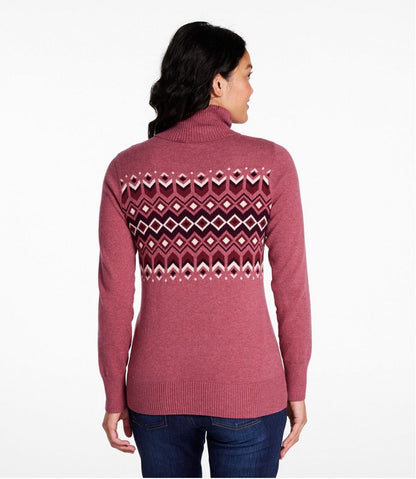 Women's Cotton/Cashmere Sweater, Turtleneck Intarsia | L.L.Bean for sale