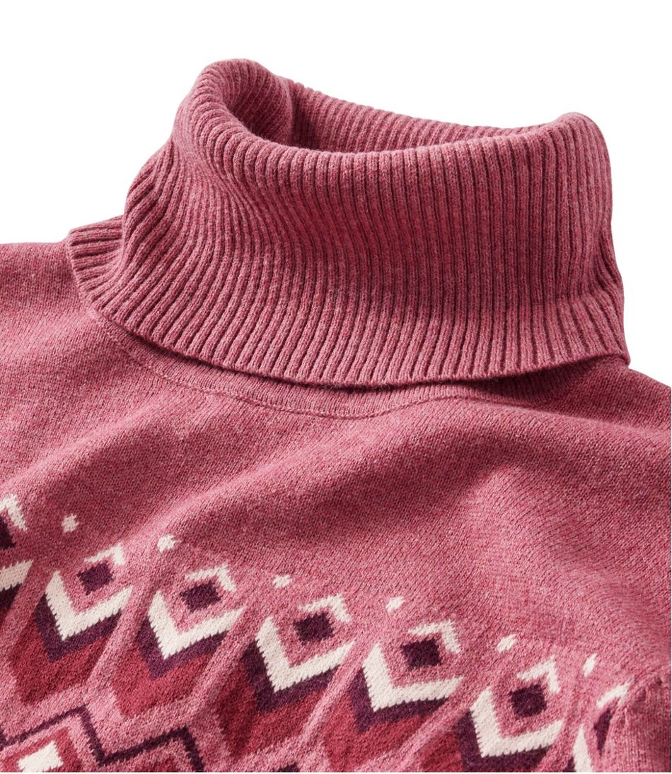 Women's Cotton/Cashmere Sweater, Turtleneck Intarsia | L.L.Bean for sale