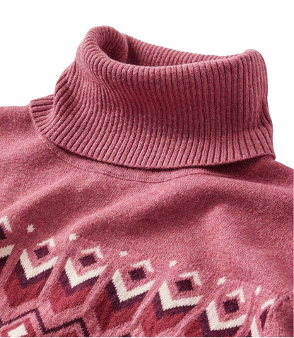 Women's Cotton/Cashmere Sweater, Turtleneck Intarsia | L.L.Bean for sale