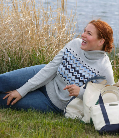 Women's Cotton/Cashmere Sweater, Turtleneck Intarsia | L.L.Bean for sale