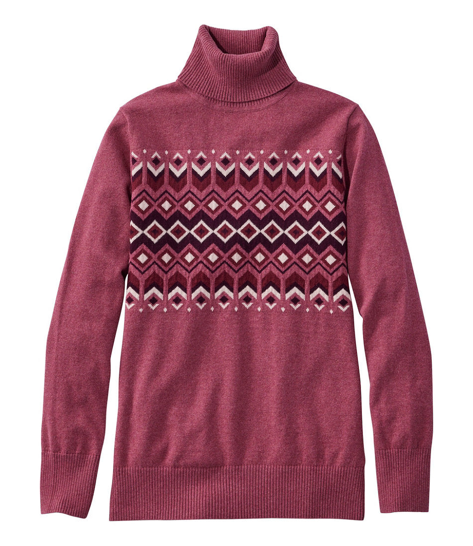 Women's Cotton/Cashmere Sweater, Turtleneck Intarsia | L.L.Bean for sale - US 6865