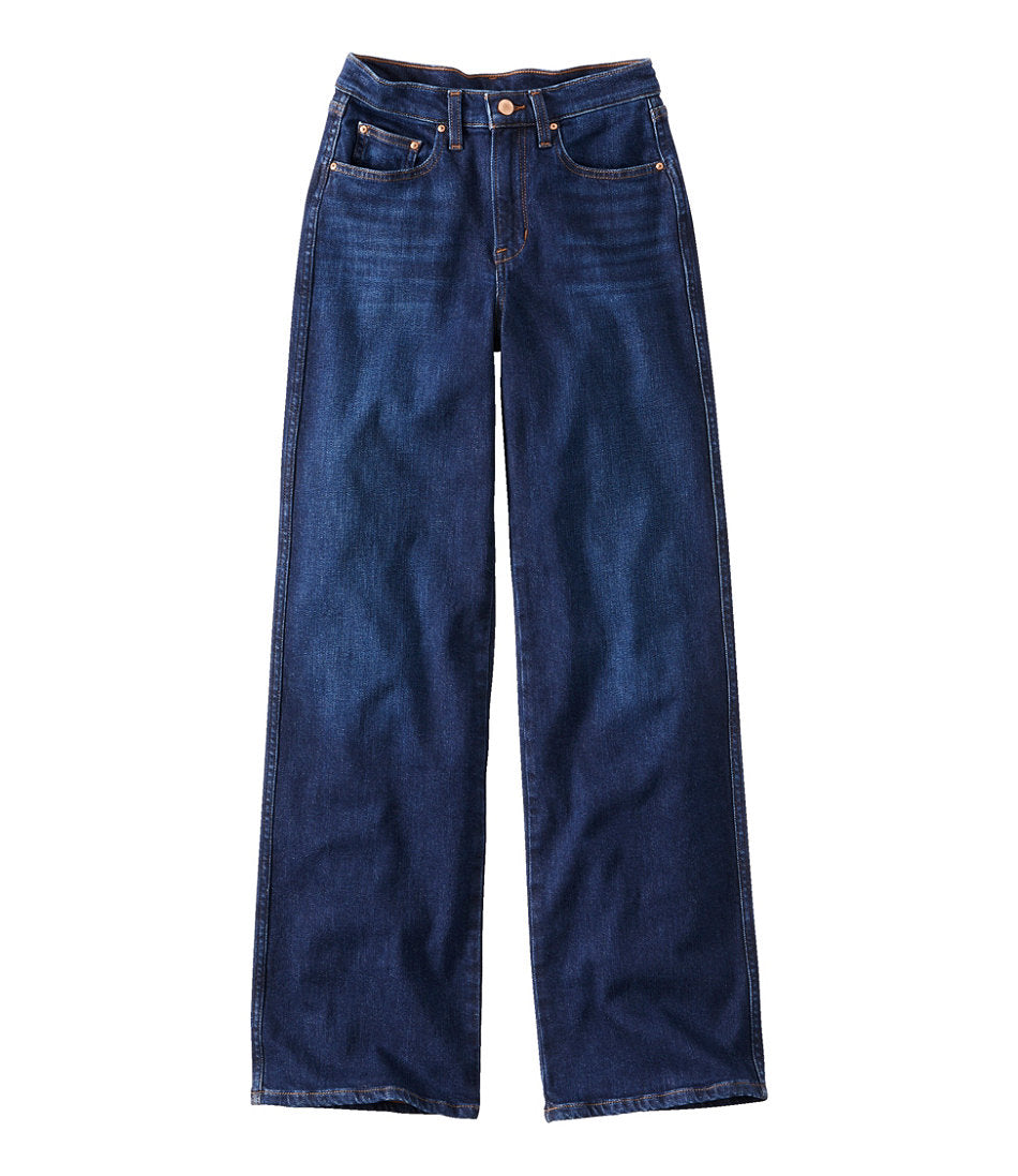 Women's L.L.Bean Everyday Stretch Jeans, High-Rise Relaxed Wide-Leg | L.L.Bean outlet - US 7502
