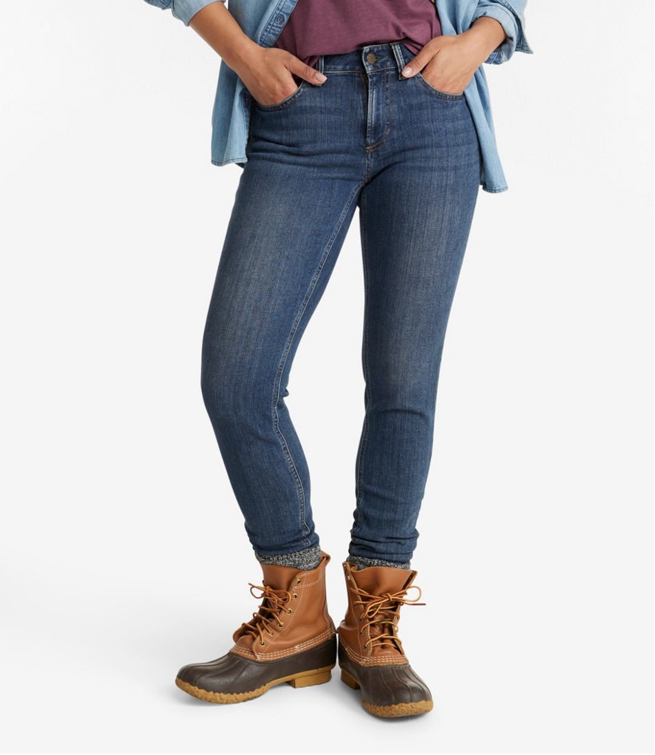 Women's BeanFlex® Jeans, Mid-Rise Skinny-Leg | L.L.Bean on sale