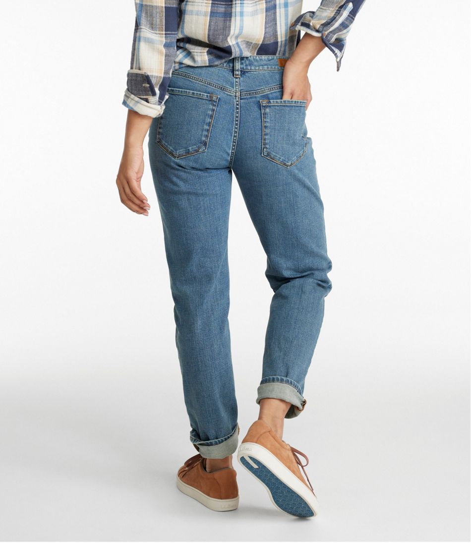 Women's Signature Organic Denim Boyfriend Jeans, Low-Rise Straight-Leg | L.L.Bean near me