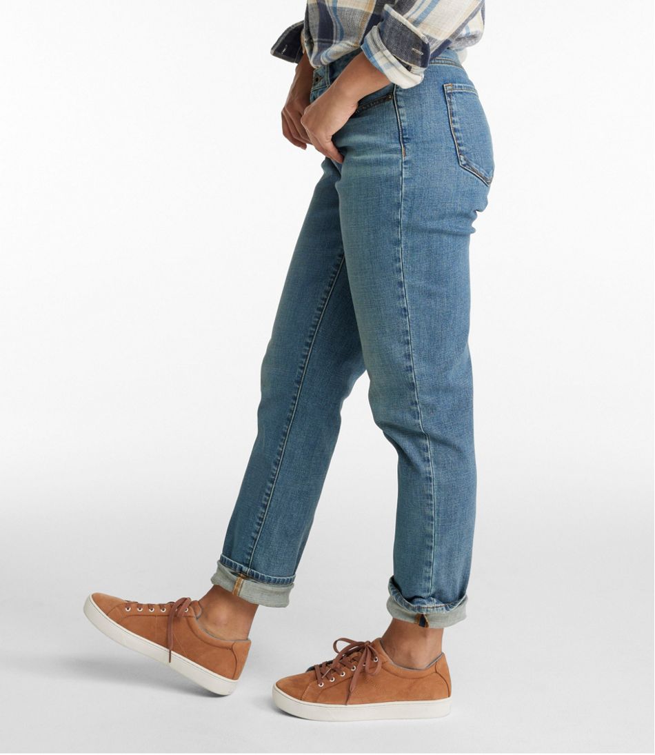 Women's Signature Organic Denim Boyfriend Jeans, Low-Rise Straight-Leg | L.L.Bean near me