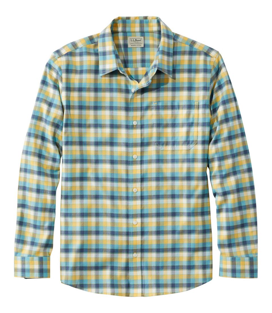 Men's Wrinkle-Free Ultrasoft Brushed Cotton Shirt, Long-Sleeve, Slightly Fitted Untucked Fit | L.L.Bean discount