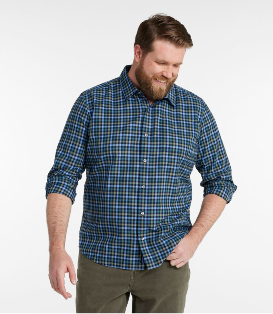 Men's Wrinkle-Free Ultrasoft Brushed Cotton Shirt, Long-Sleeve, Slightly Fitted Untucked Fit | L.L.Bean discount