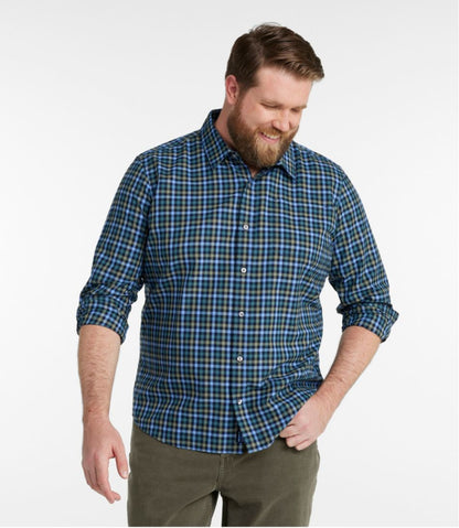 Men's Wrinkle-Free Ultrasoft Brushed Cotton Shirt, Long-Sleeve, Slightly Fitted Untucked Fit | L.L.Bean discount
