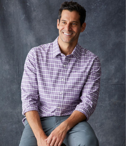 Men's Wrinkle-Free Ultrasoft Brushed Cotton Shirt, Long-Sleeve, Slightly Fitted Untucked Fit | L.L.Bean discount
