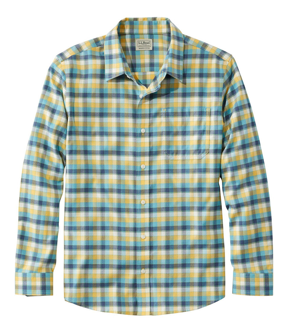 Men's Wrinkle-Free Ultrasoft Brushed Cotton Shirt, Long-Sleeve, Slightly Fitted Untucked Fit | L.L.Bean discount - US 2268