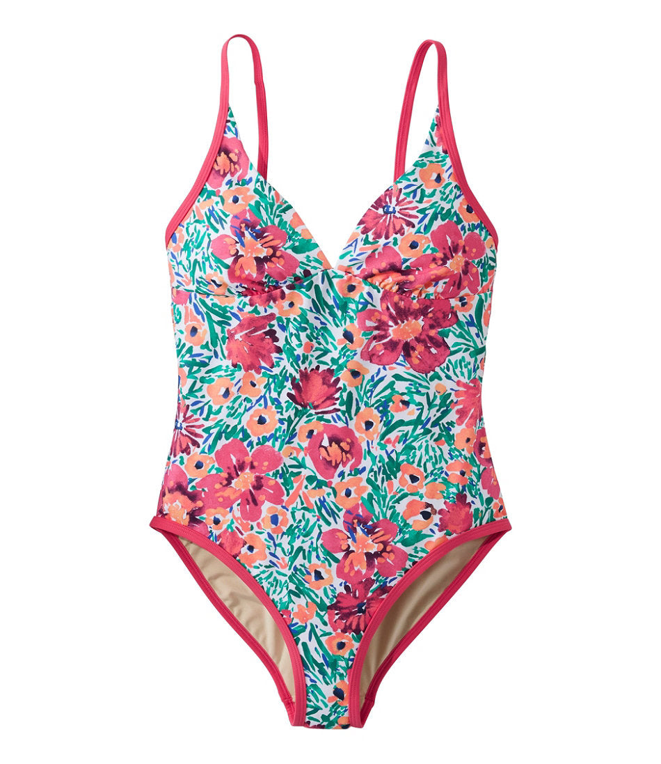 Women's Coastal Essentials Swimwear, V-Neck Tanksuit Print | L.L.Bean outlet - US 4561