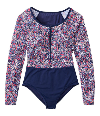 Women's Coastal Essentials Swimwear, Long-Sleeve Tanksuit Print | L.L.Bean discount - US 9022