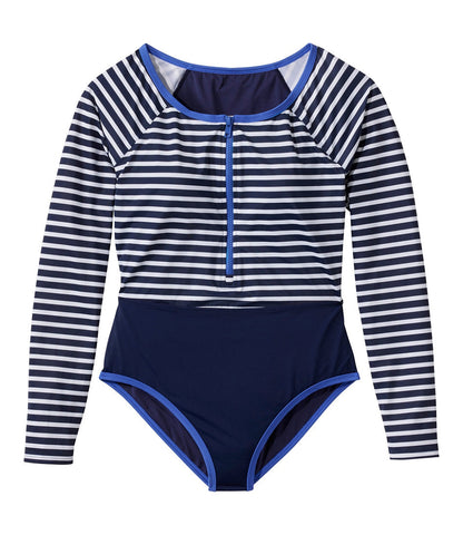 Women's Coastal Essentials Swimwear, Long-Sleeve Tanksuit Print | L.L.Bean discount - US 9022