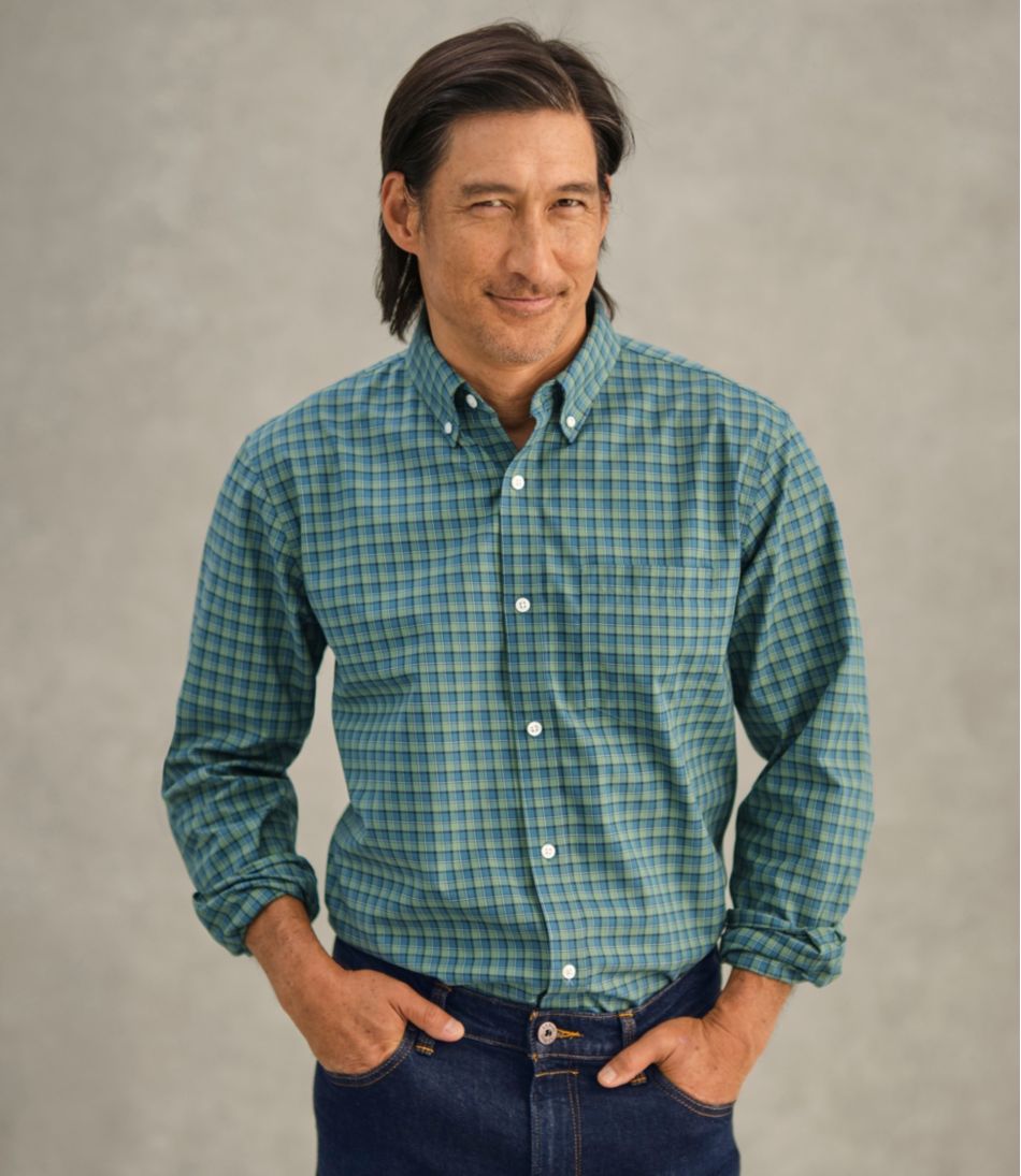 Men's Wrinkle-Free Kennebunk Sport Shirt, Traditional Fit Check | L.L.Bean on sale
