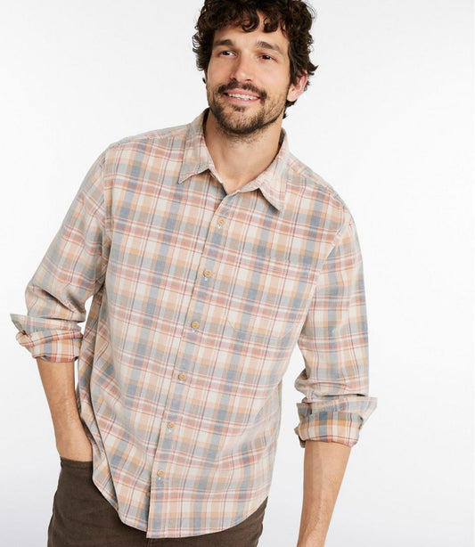 Men's Sunwashed Corduroy Shirt, Slightly Fitted Untucked Fit, Plaid | L.L.Bean discount