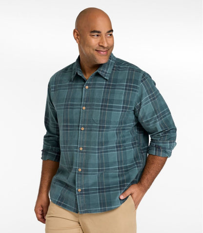 Men's Sunwashed Corduroy Shirt, Slightly Fitted Untucked Fit, Plaid | L.L.Bean discount
