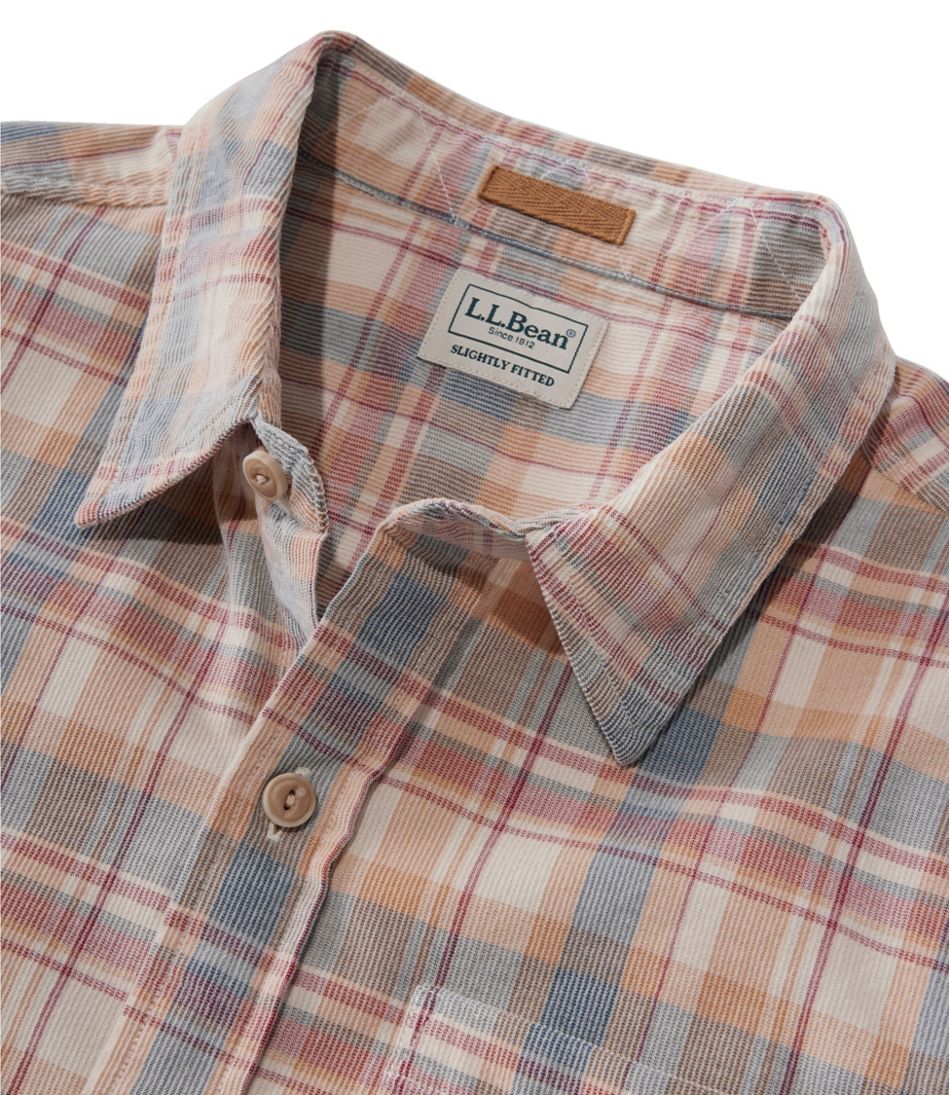Men's Sunwashed Corduroy Shirt, Slightly Fitted Untucked Fit, Plaid | L.L.Bean discount
