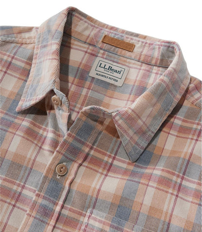 Men's Sunwashed Corduroy Shirt, Slightly Fitted Untucked Fit, Plaid | L.L.Bean discount