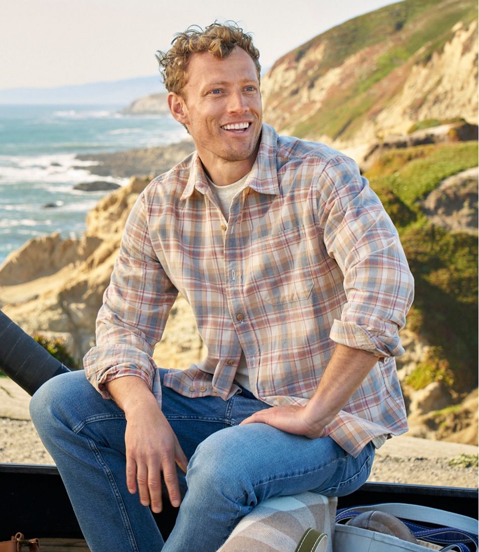 Men's Sunwashed Corduroy Shirt, Slightly Fitted Untucked Fit, Plaid | L.L.Bean discount