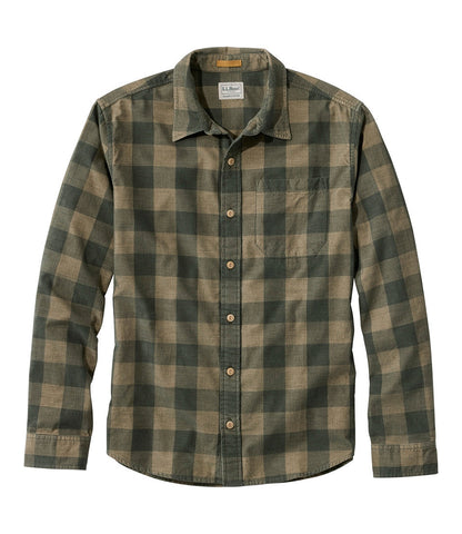 Men's Sunwashed Corduroy Shirt, Slightly Fitted Untucked Fit, Plaid | L.L.Bean discount - US 7529