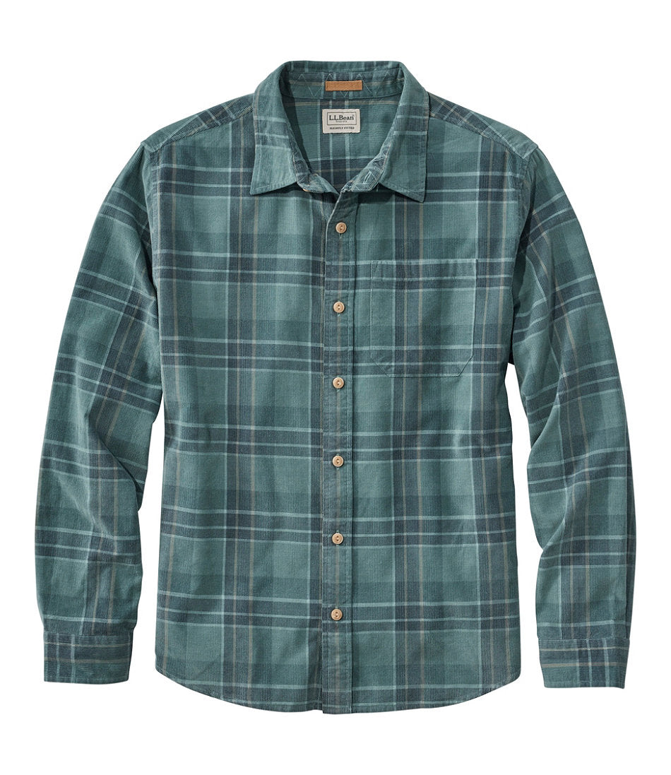 Men's Sunwashed Corduroy Shirt, Slightly Fitted Untucked Fit, Plaid | L.L.Bean discount - US 7529