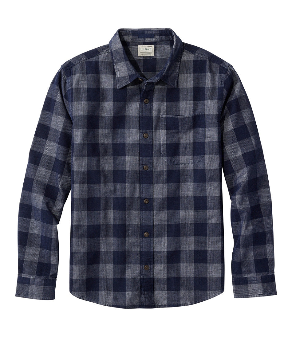 Men's Sunwashed Corduroy Shirt, Slightly Fitted Untucked Fit, Plaid | L.L.Bean discount - US 7529