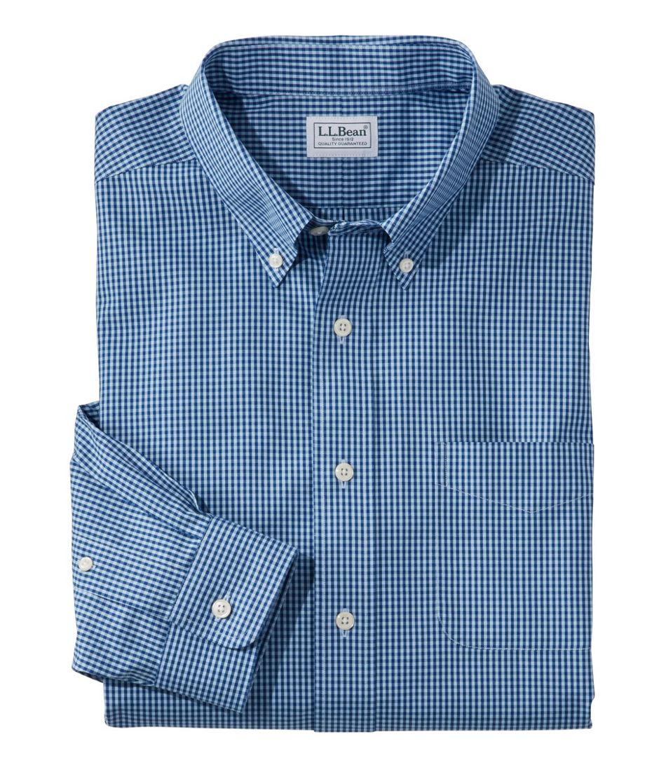 Men's Wrinkle-Free Pinpoint Oxford Cloth Shirt, Traditional Fit Tattersall | L.L.Bean sale