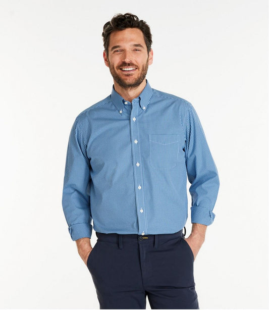Men's Wrinkle-Free Pinpoint Oxford Cloth Shirt, Traditional Fit Tattersall | L.L.Bean sale