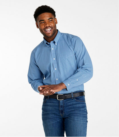 Men's Wrinkle-Free Pinpoint Oxford Cloth Shirt, Traditional Fit Tattersall | L.L.Bean sale