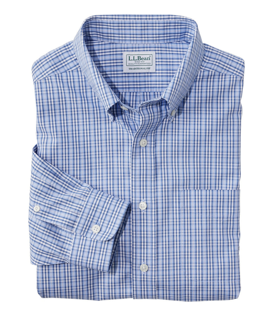 Men's Wrinkle-Free Pinpoint Oxford Cloth Shirt, Traditional Fit Tattersall | L.L.Bean sale - US 6132