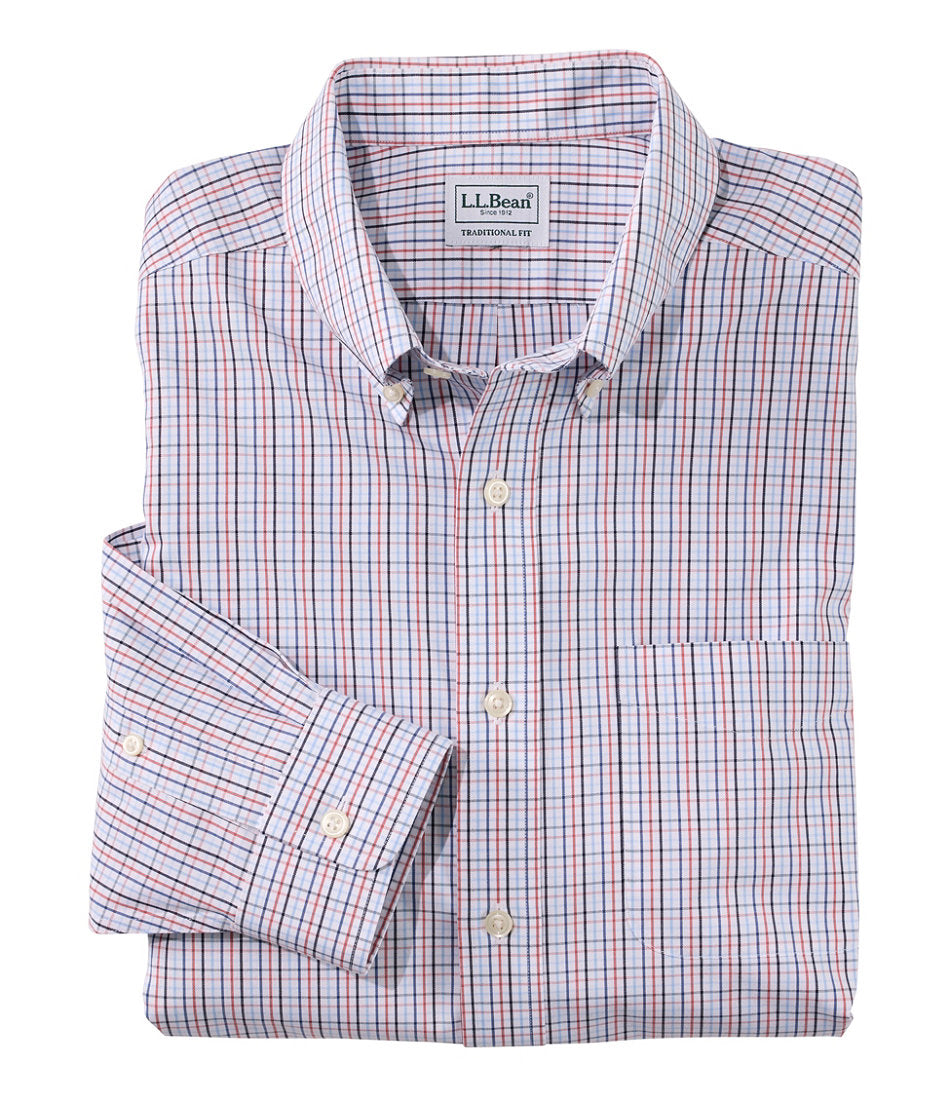 Men's Wrinkle-Free Pinpoint Oxford Cloth Shirt, Traditional Fit Tattersall | L.L.Bean sale - US 6132