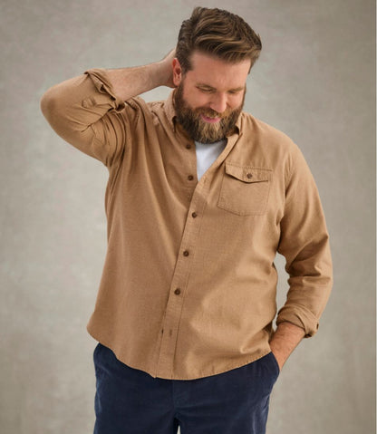 Men's Brushed Jaspé Twill Shirt, Traditional Untucked Fit | L.L.Bean on sale