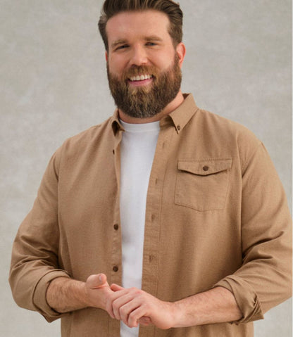 Men's Brushed Jaspé Twill Shirt, Traditional Untucked Fit | L.L.Bean on sale