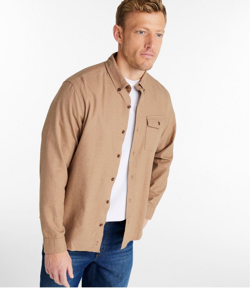 Men's Brushed Jaspé Twill Shirt, Traditional Untucked Fit | L.L.Bean on sale