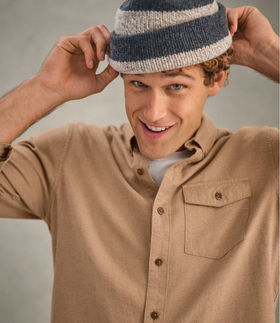 Men's Brushed Jaspé Twill Shirt, Traditional Untucked Fit | L.L.Bean on sale