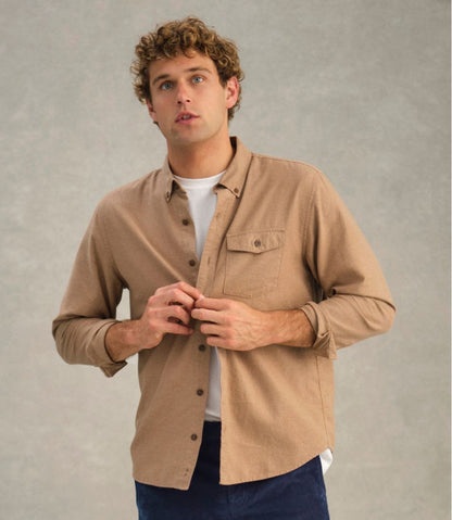 Men's Brushed Jaspé Twill Shirt, Traditional Untucked Fit | L.L.Bean on sale