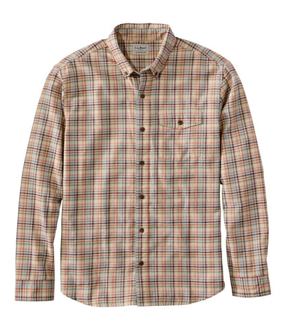Men's Brushed Jaspé Twill Shirt, Plaid, Traditional Untucked Fit | L.L.Bean outlet