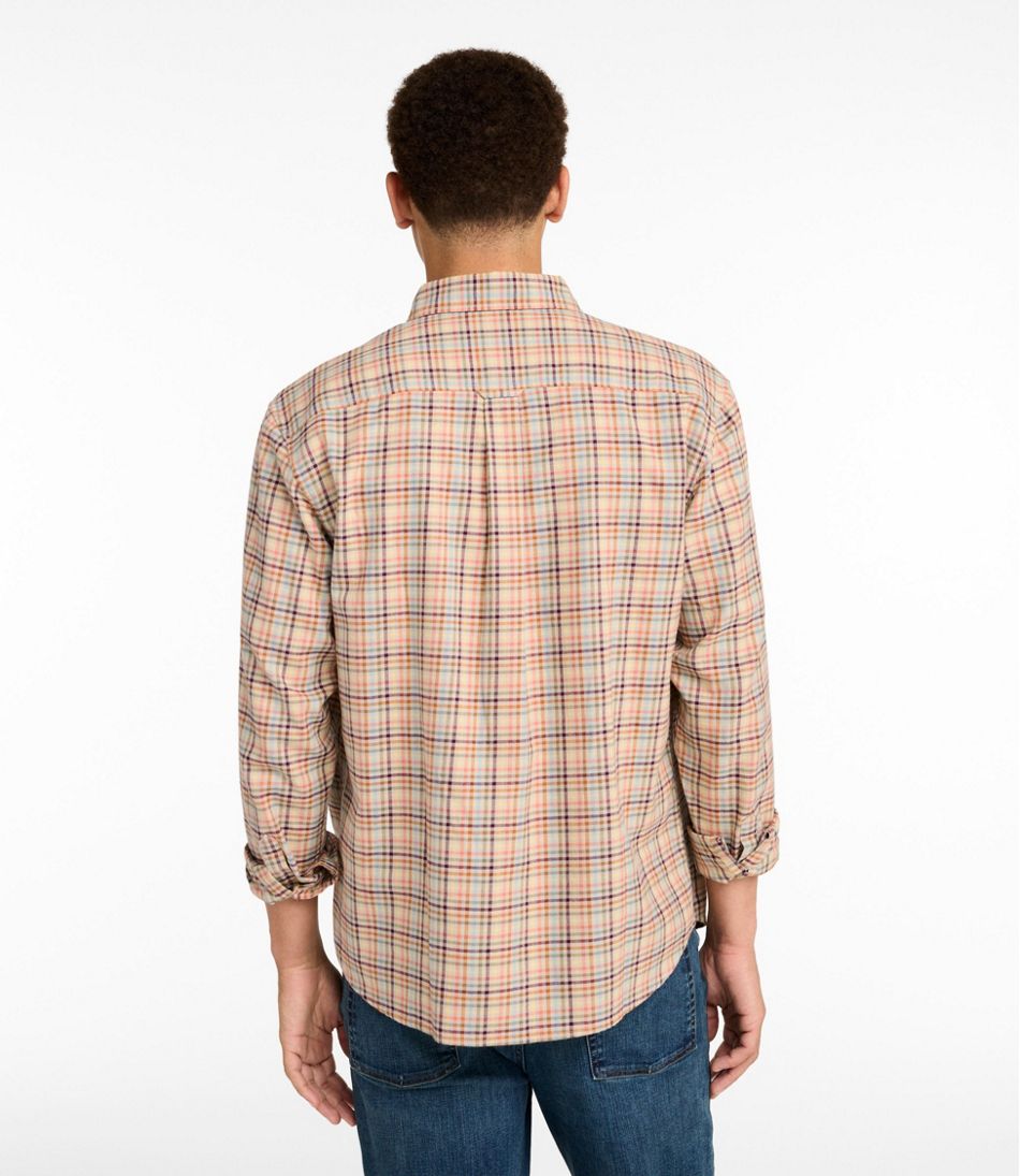 Men's Brushed Jaspé Twill Shirt, Plaid, Traditional Untucked Fit | L.L.Bean outlet