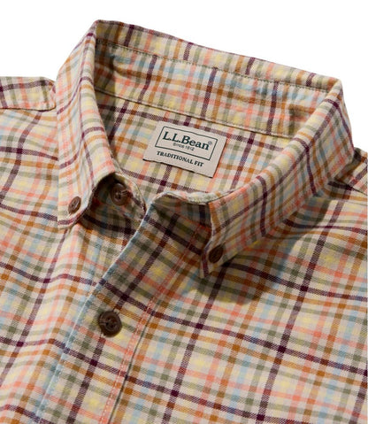 Men's Brushed Jaspé Twill Shirt, Plaid, Traditional Untucked Fit | L.L.Bean outlet